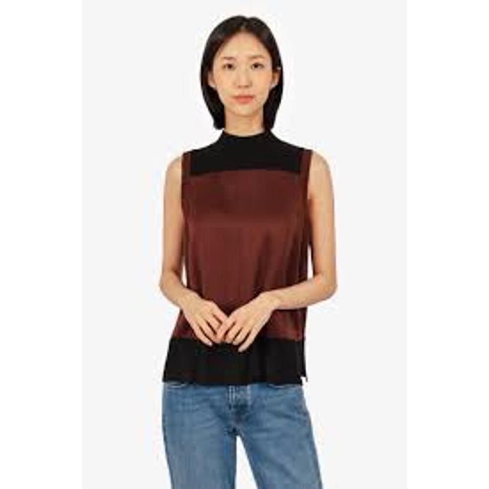 Rag & Bone Vivienne Merino Wool Sleeveless Blouse Mock Neck Women XS
